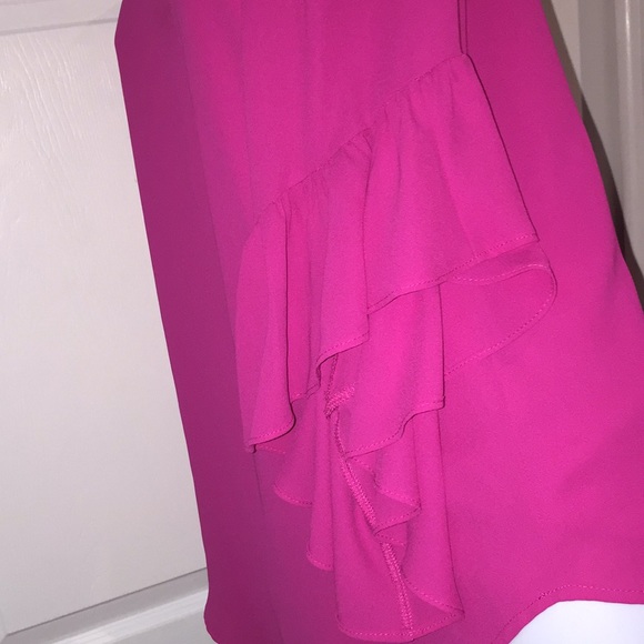 Joseph Ribkoff Ladies Pink Cascade Ruffle Flare 3/4 Sleeve Blouse Top Size 8 - Picture 7 of 11